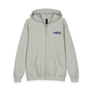 Warning: Shark Infested Water Zip Up Youth Hoodie