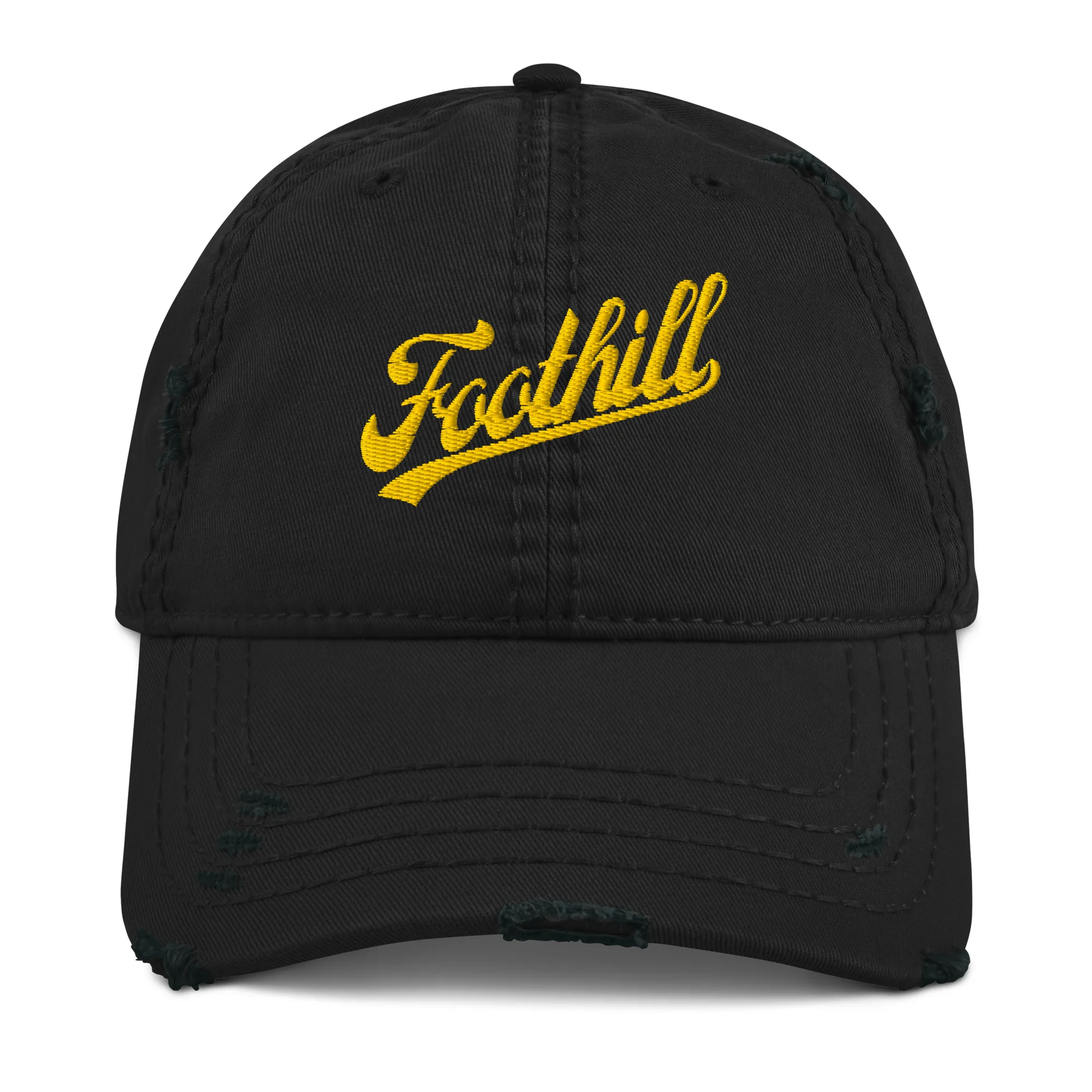 Distressed Embroidered Foothill Baseball Cap